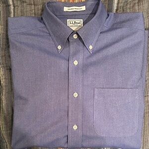 L.L. Bean Men's Dress Blue Button Down Shirt